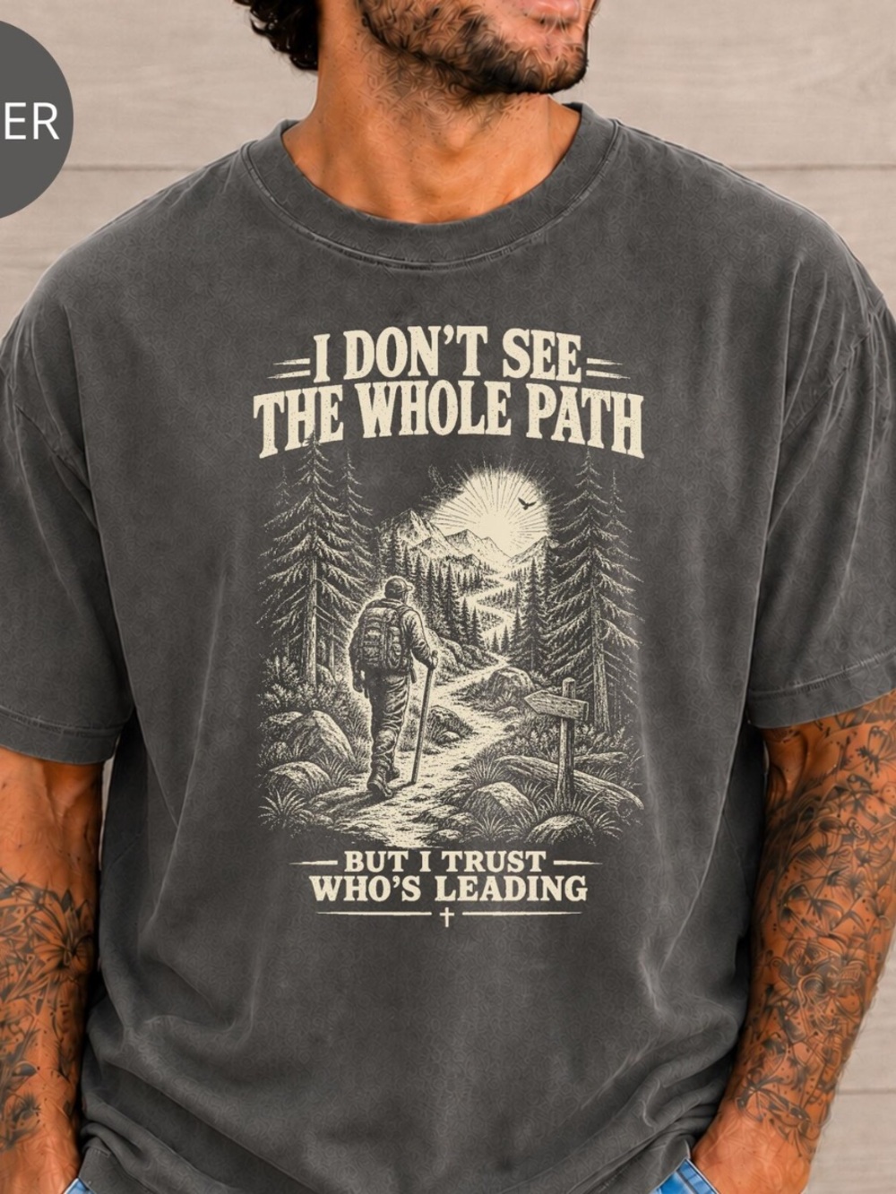 Comfort Colors Pepper Short-Sleeve Graphic Tee - Hiking Path Design
